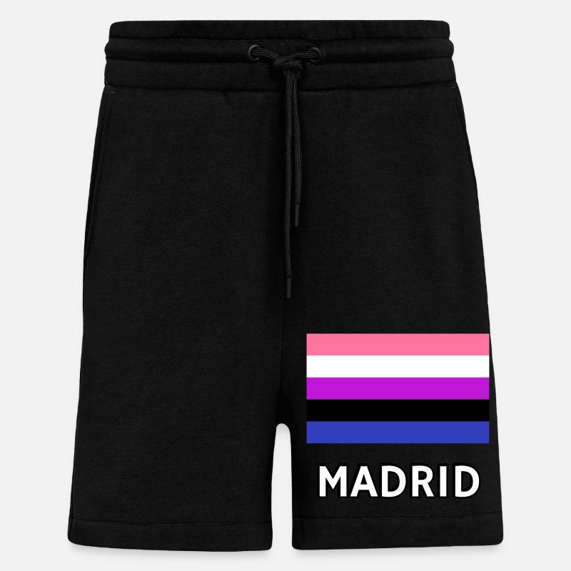 Genderfluid Pride Flagge Madrid - Shorts - made by SPREAD - SOLID BLACK