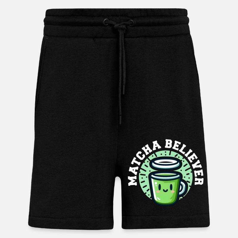 MATCHA-GLÄUBIGER - Shorts - made by SPREAD - SOLID BLACK