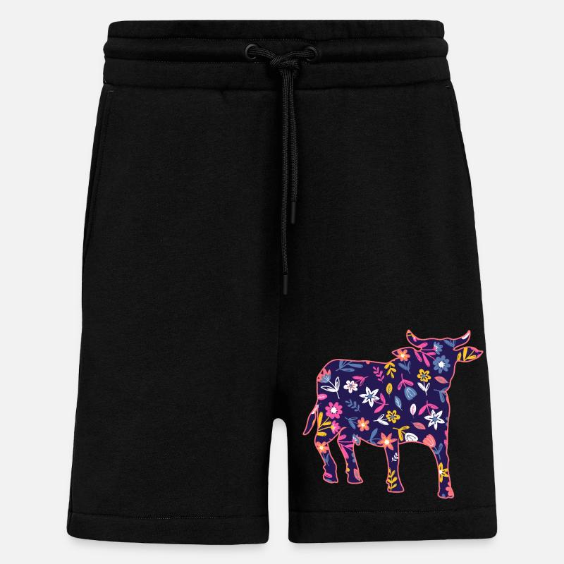 Bovins de buffle Bœufs - Short bio décontracté fabriqué en UE - SOLID BLACK