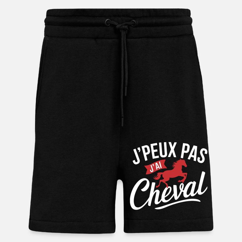 Cavalier Rouge Intense - Short bio décontracté fabriqué en UE - SOLID BLACK