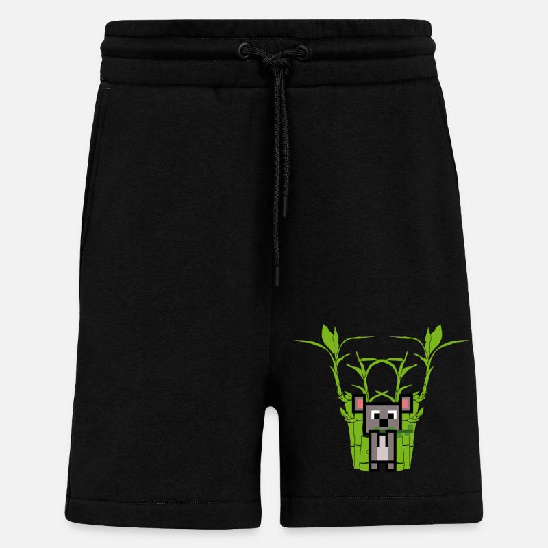 Koala eats Bamboo - Shorts - made by SPREAD - SOLID BLACK