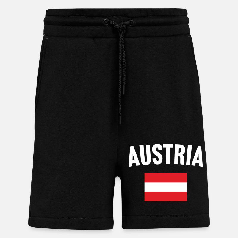 Drapeau de l’Autriche - Short bio décontracté fabriqué en UE - SOLID BLACK