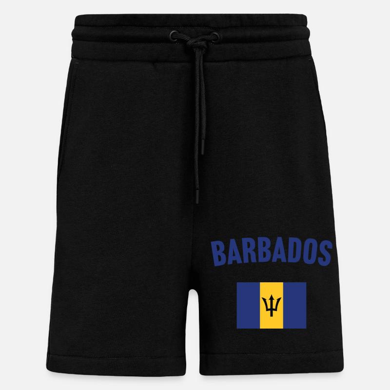 Drapeau de la Barbade - Short bio décontracté fabriqué en UE - SOLID BLACK