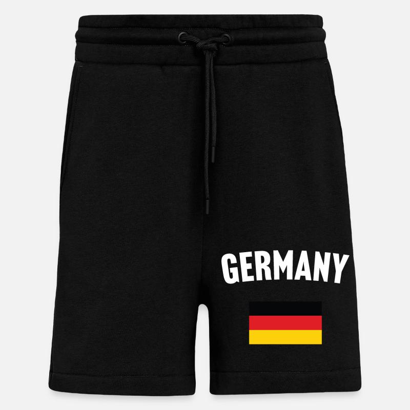 Drapeau de l’Allemagne - Short bio décontracté fabriqué en UE - SOLID BLACK