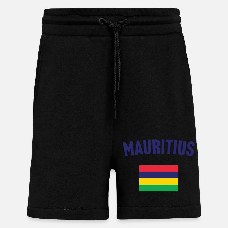 Drapeau de l’île Maurice - Short bio décontracté fabriqué en UE - SOLID BLACK
