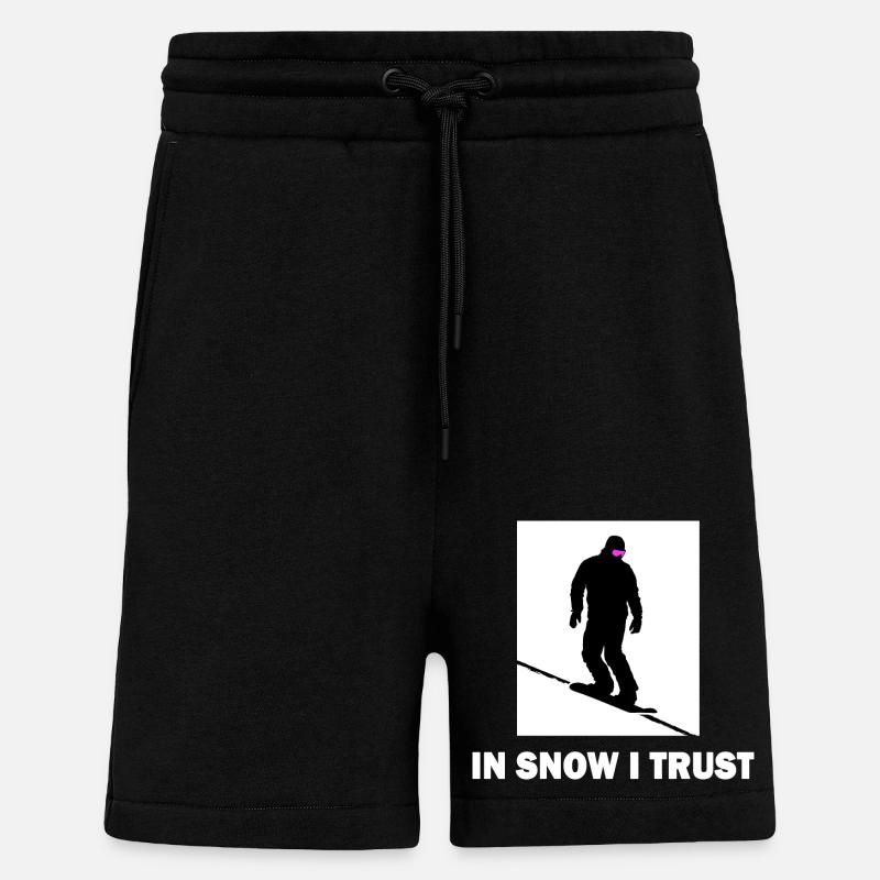 Snowboarder Freestyle Boarder Snowboard - Short bio décontracté fabriqué en UE - SOLID BLACK
