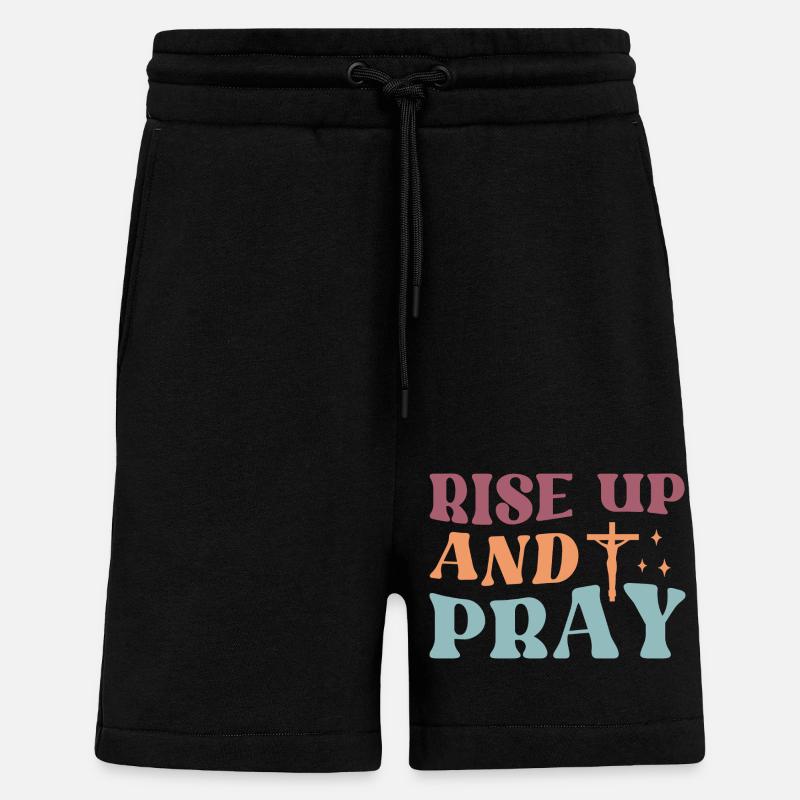 Levez-vous et priez - Short bio décontracté fabriqué en UE - SOLID BLACK