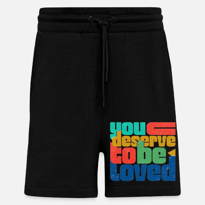 Vous méritez d’être aimé - Short bio décontracté fabriqué en UE - SOLID BLACK