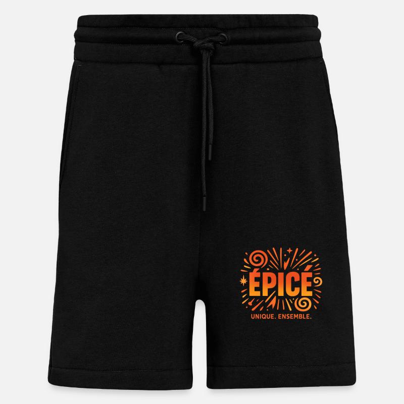 Logo Épicé unique Ensemble - Short bio décontracté fabriqué en UE - SOLID BLACK