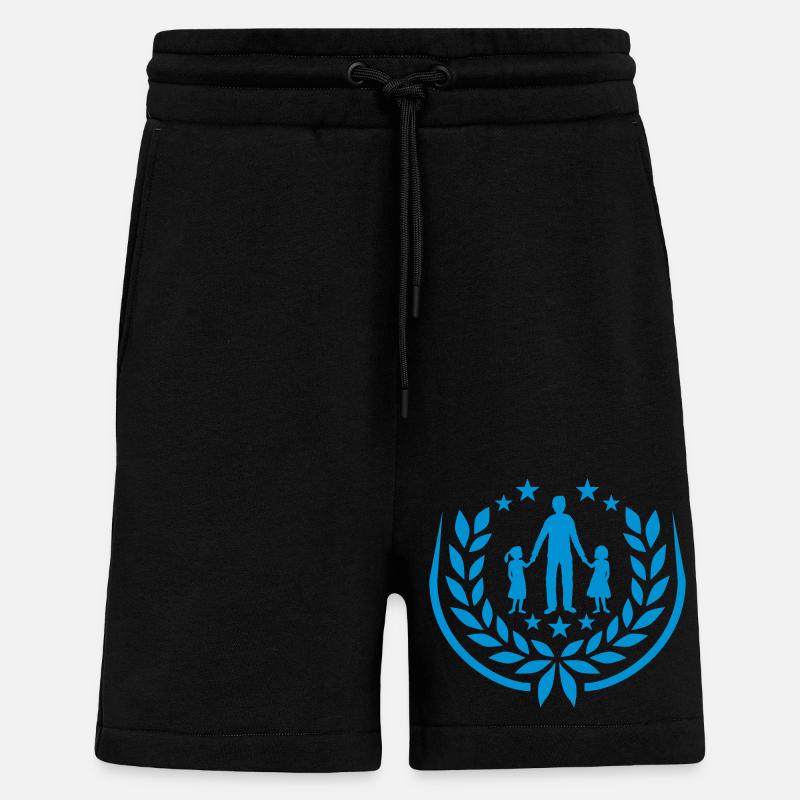 Father 2 daughters Laurel wreath - Shorts - made by SPREAD - SOLID BLACK