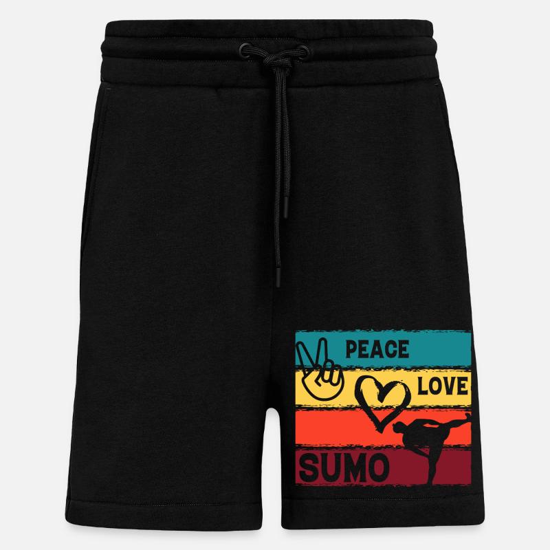 Frieden Liebe Sumo - Shorts - made by SPREAD - SOLID BLACK