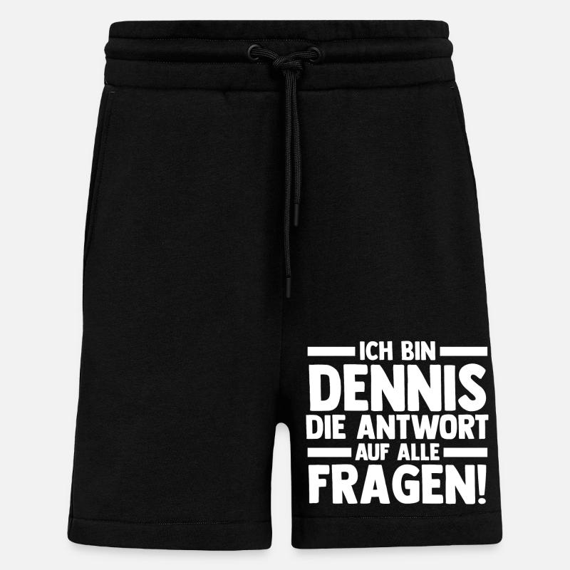 First name Dennis - Shorts - made by SPREAD - SOLID BLACK