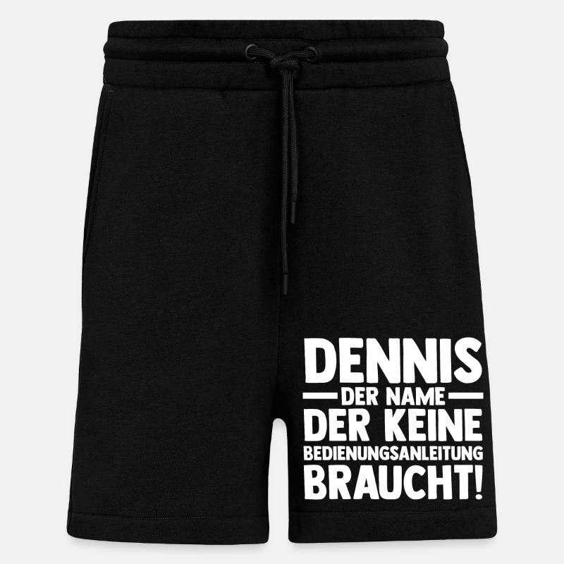 Prénom Dennis - Short bio décontracté fabriqué en UE - SOLID BLACK