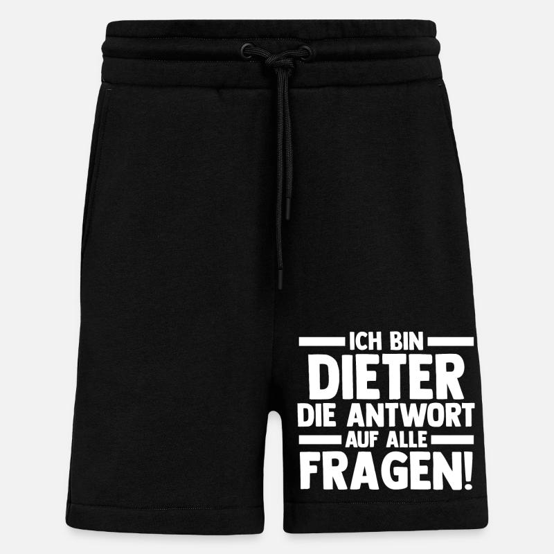 Prénom Dieter - Short bio décontracté fabriqué en UE - SOLID BLACK