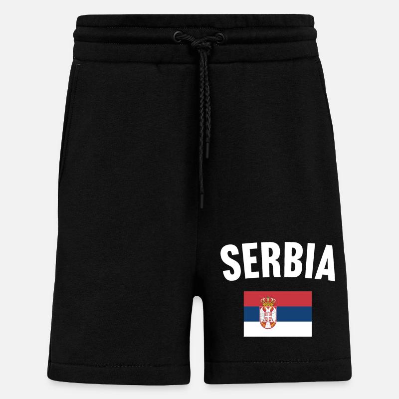 Serbien Flagge - Shorts - made by SPREAD - SOLID BLACK