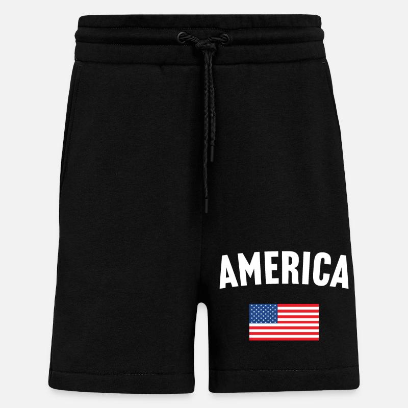 Amerika Flagge - Shorts - made by SPREAD - SOLID BLACK