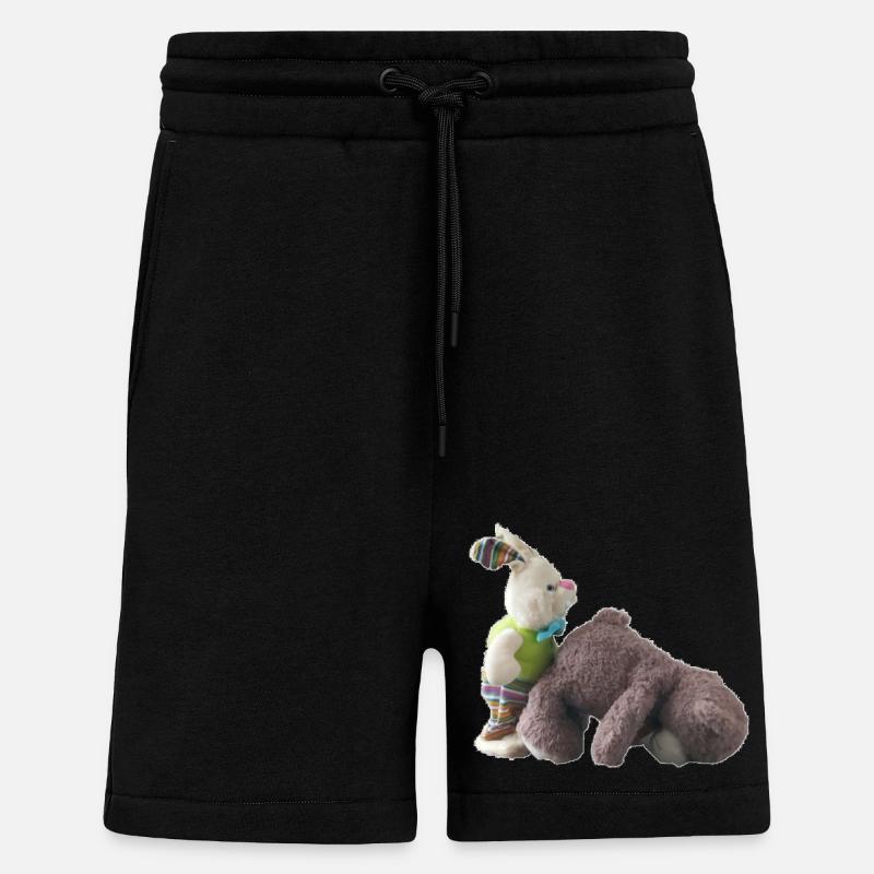 lapin ourson - Short bio décontracté fabriqué en UE - SOLID BLACK