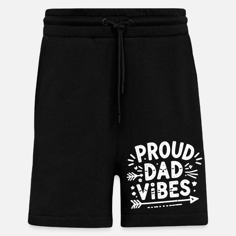 Vibrations de papa fier - Short bio décontracté fabriqué en UE - SOLID BLACK