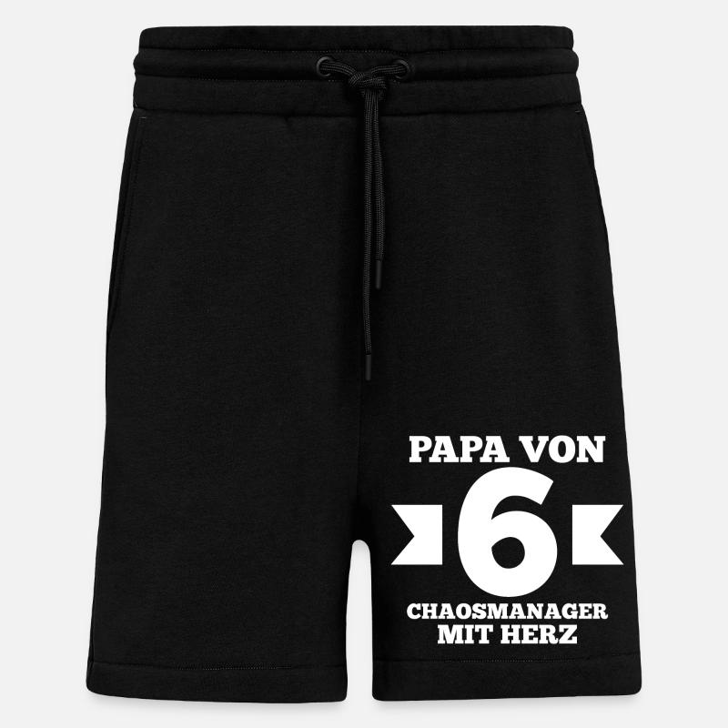 Père de 6 enfants - Short bio décontracté fabriqué en UE - SOLID BLACK