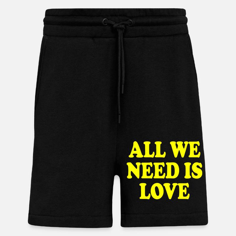 all we need is love - Short bio décontracté fabriqué en UE - SOLID BLACK