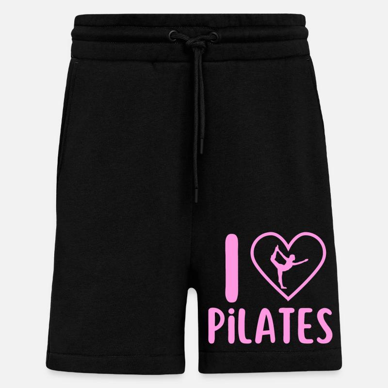 I love pilates - Short bio décontracté fabriqué en UE - SOLID BLACK