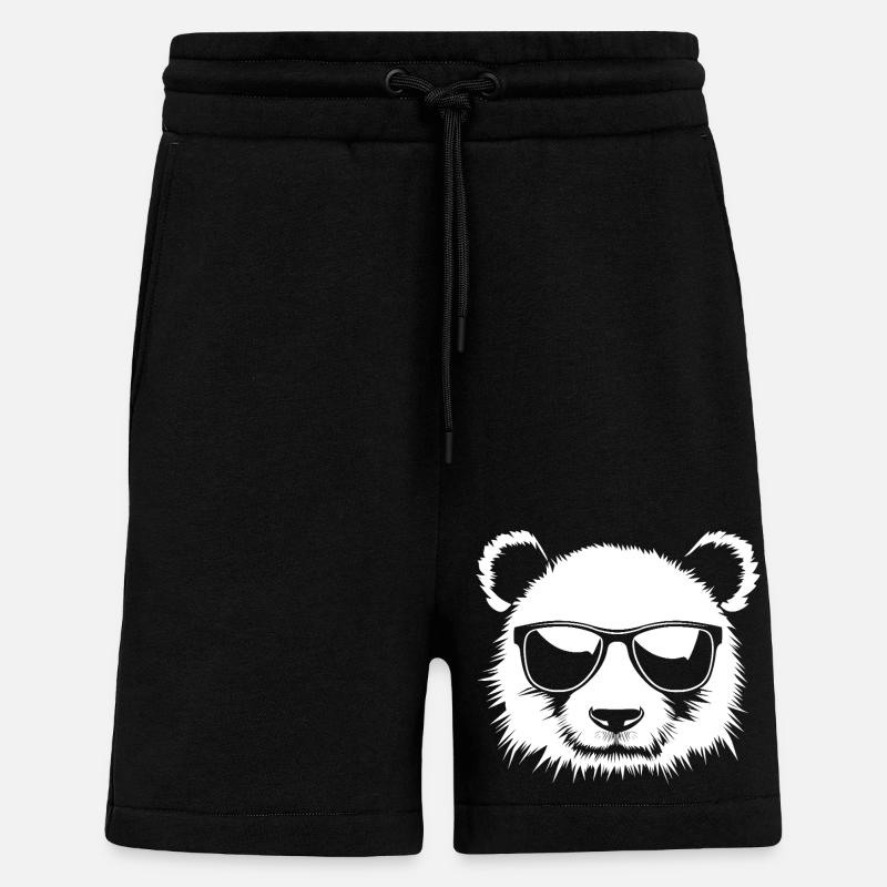 Panda Sunglasses Illustration - Shorts - made by SPREAD - SOLID BLACK