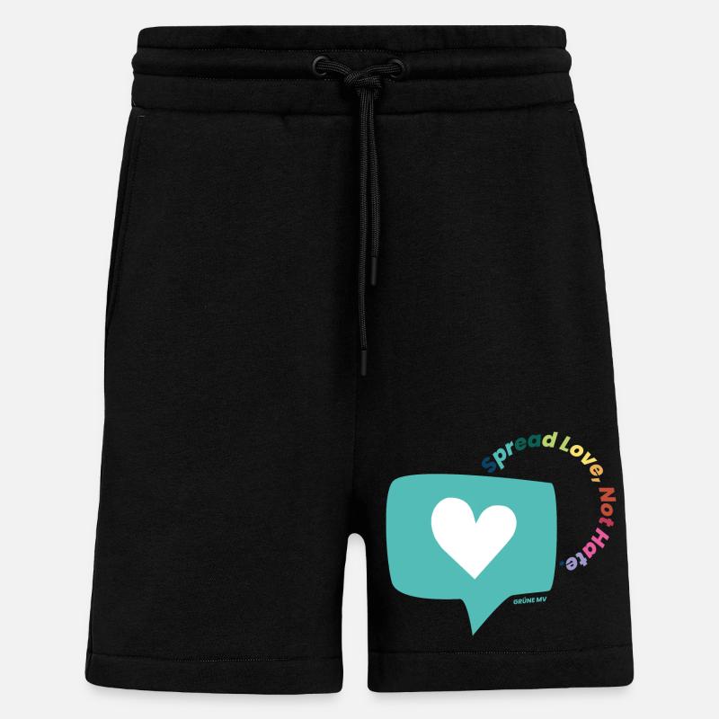 Spread Love, Not Hate. - Shorts - made by SPREAD - SOLID BLACK