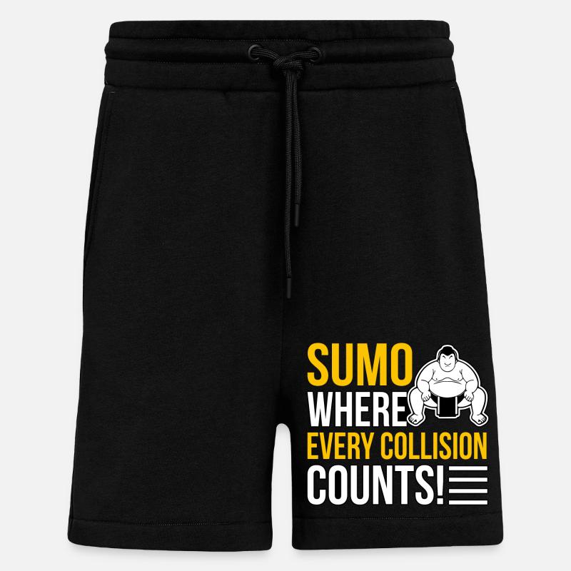Sumo where every collision counts! - Shorts - made by SPREAD - SOLID BLACK