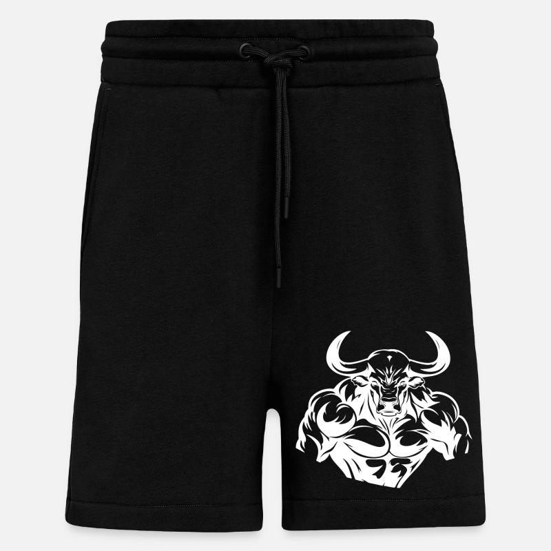 Bull Muscles Taurus - Shorts - made by SPREAD - SOLID BLACK