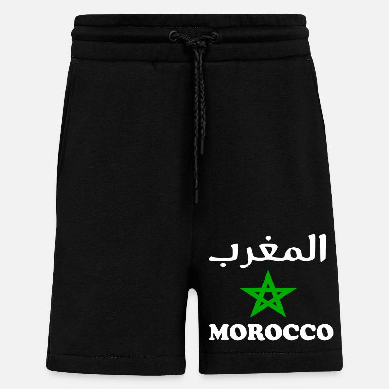 Le maroc - Short bio décontracté fabriqué en UE - SOLID BLACK