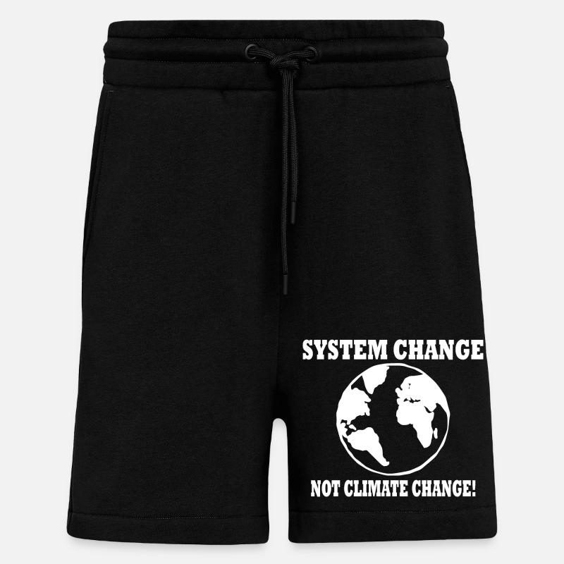 system change not climate change - Short bio décontracté fabriqué en UE - SOLID BLACK
