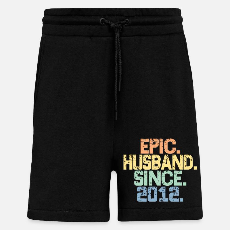 Epic Husband Since 2012 - 11th Anniversary For Men - Shorts - made by SPREAD - SOLID BLACK