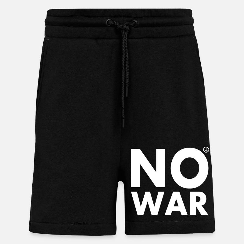 No war - Pantaloncini ecologici casual Made in UE - SOLID BLACK