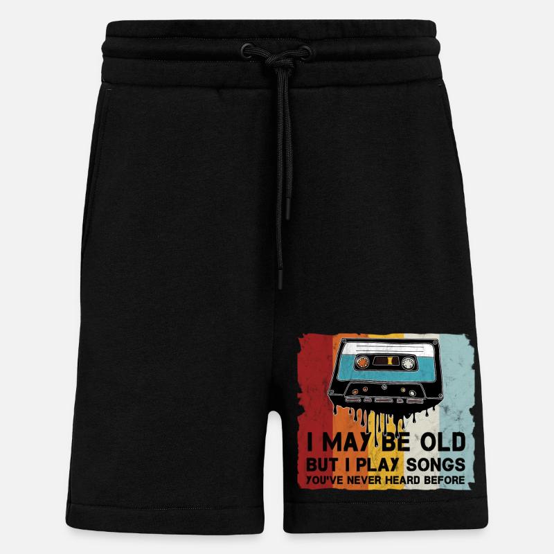 Rétro Cassette Cool Dicton - Short bio décontracté fabriqué en UE - SOLID BLACK