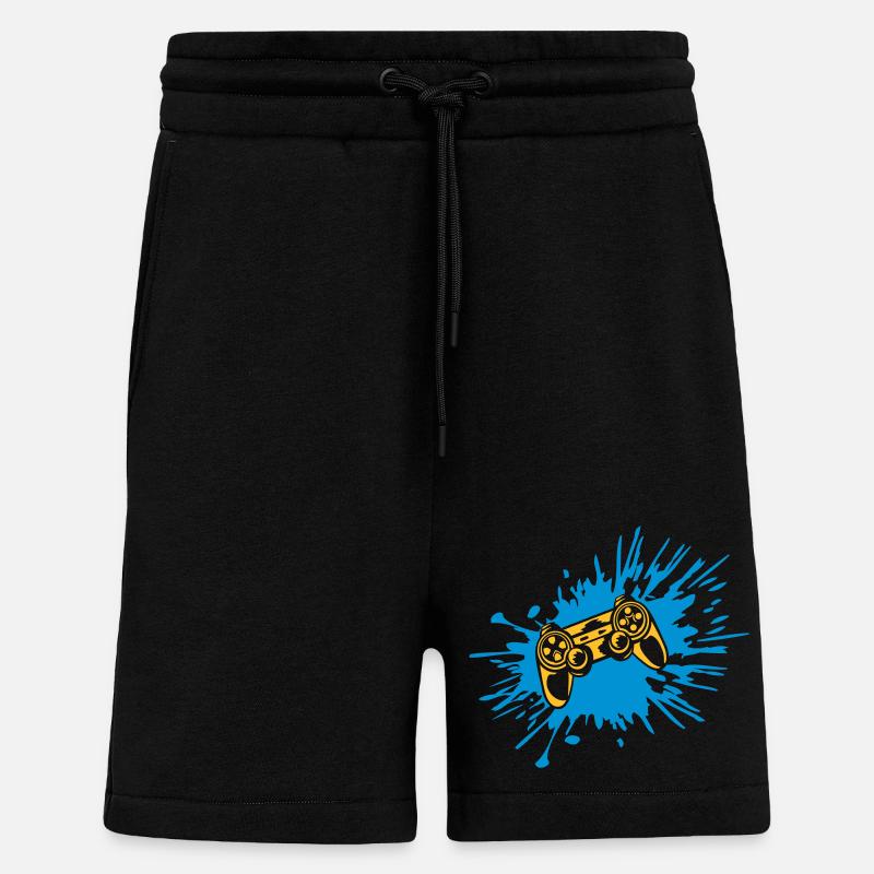 Tropfen Farbklecks Controller Konsole - Shorts - made by SPREAD - SOLID BLACK