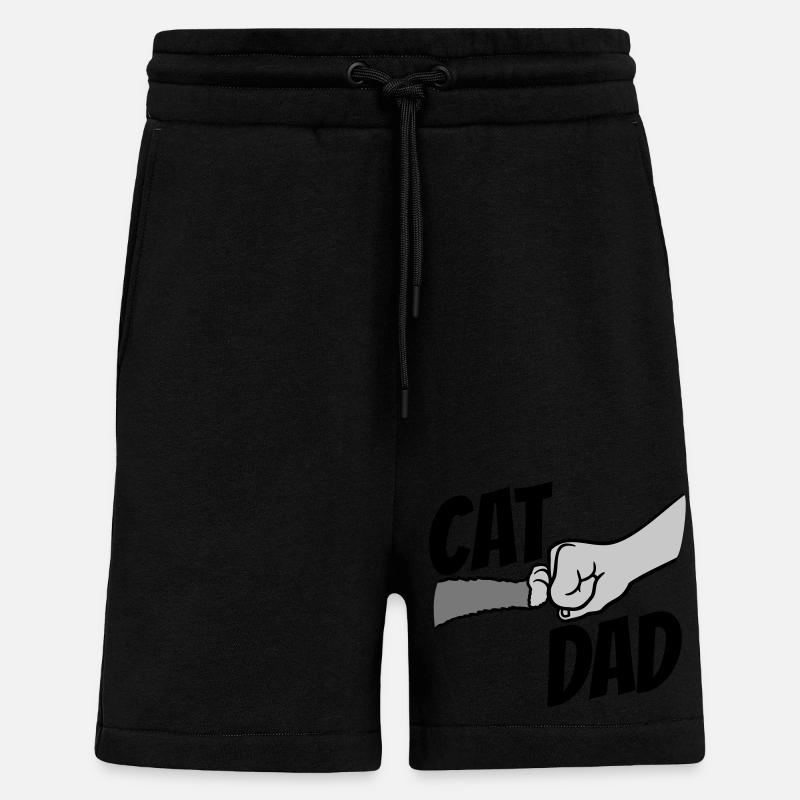 Conception du logo Cat Dad - Short bio décontracté fabriqué en UE - SOLID BLACK