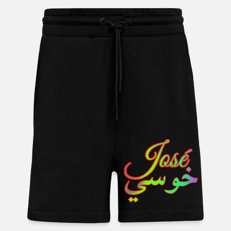 Nom José en arabe - Short bio décontracté fabriqué en UE - SOLID BLACK
