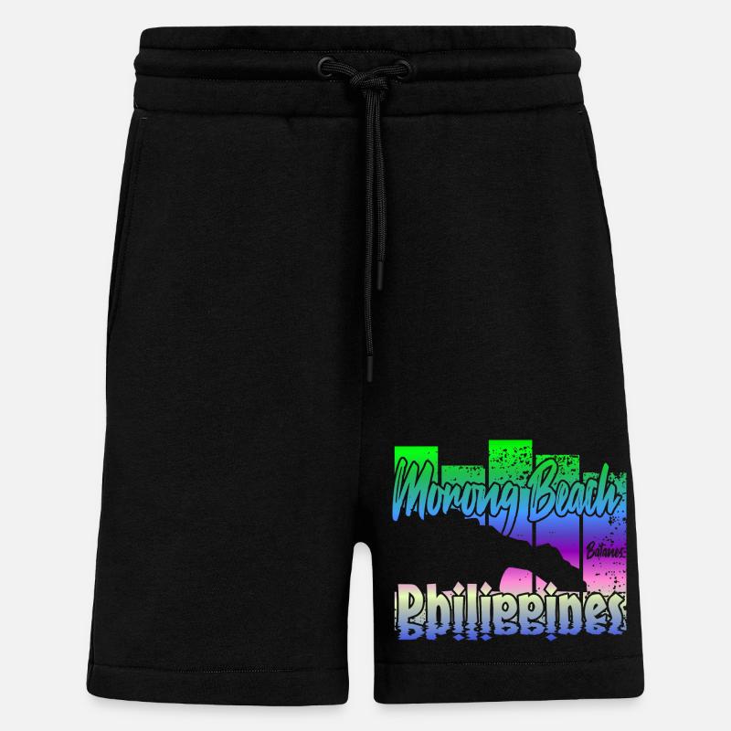 Morong Beach Philippines - Short bio décontracté fabriqué en UE - SOLID BLACK