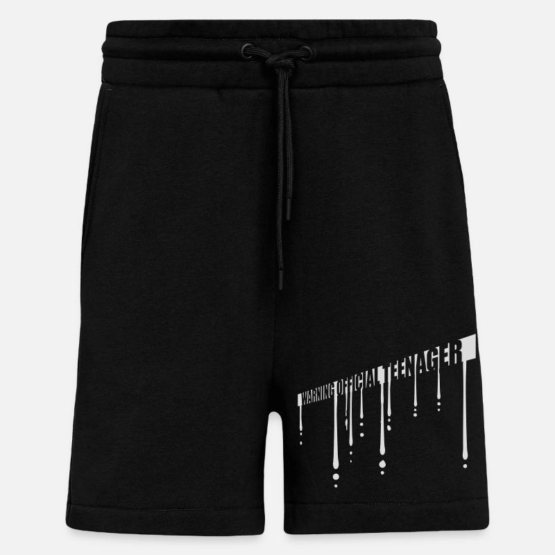 avertissement citation officielle d’adolescent - Short bio décontracté fabriqué en UE - SOLID BLACK