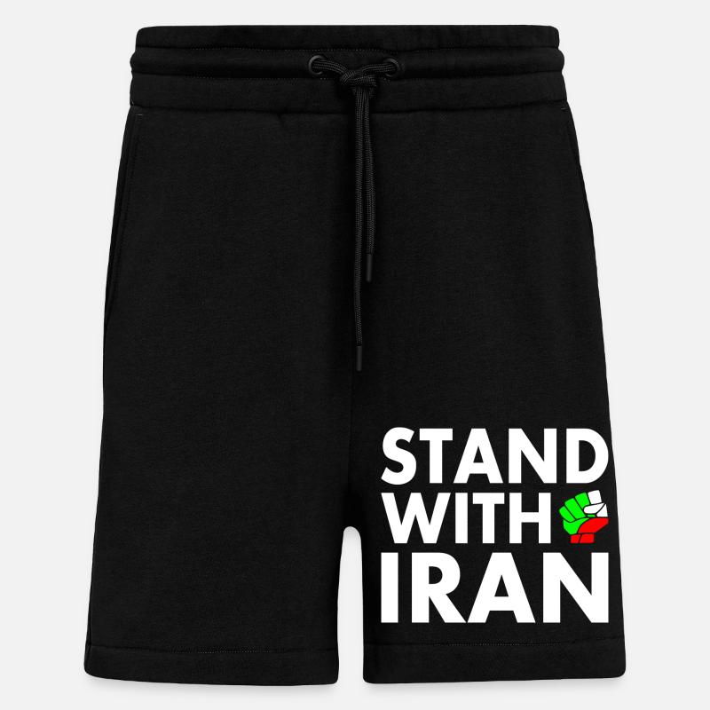 Stand with iran - Shorts - made by SPREAD - SOLID BLACK