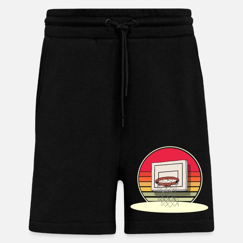 Joueurs de basket-ball - Short bio décontracté fabriqué en UE - SOLID BLACK