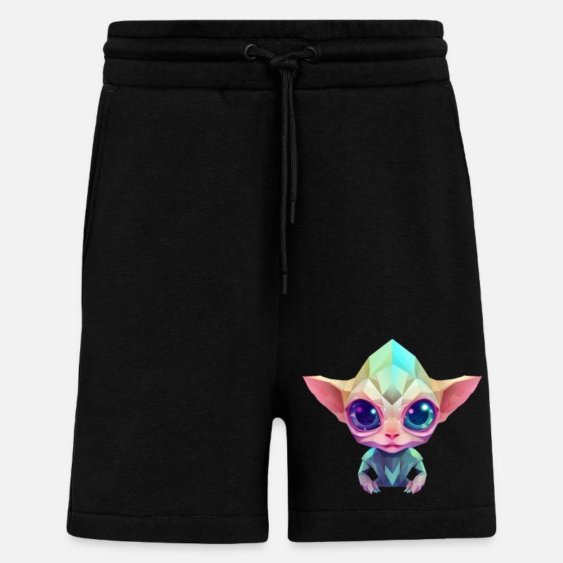 Polygone Alien - Short bio décontracté fabriqué en UE - SOLID BLACK