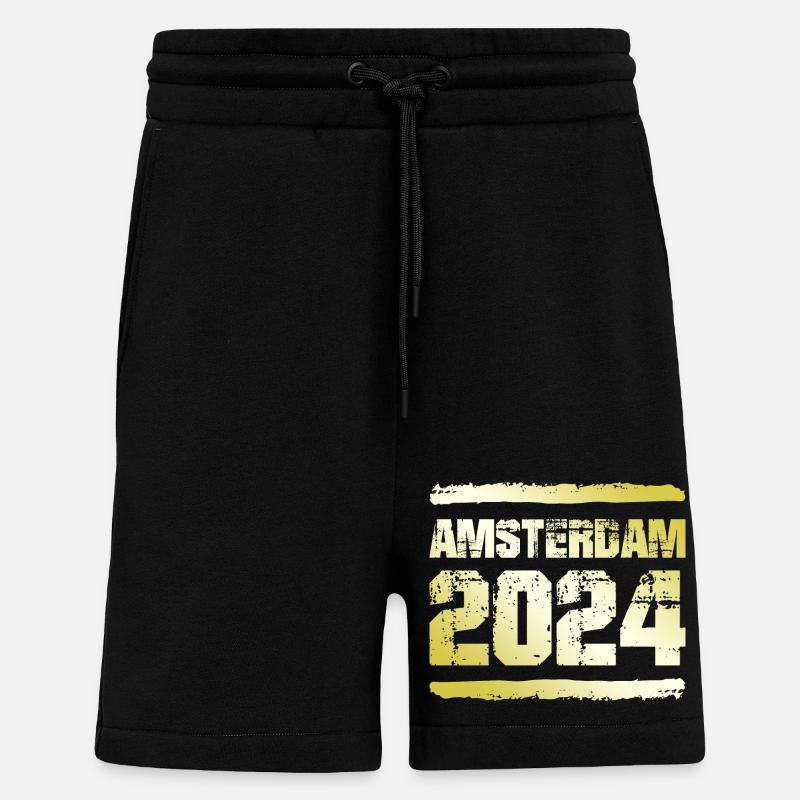 Amsterdam 2024 Médaille d’or - Short bio décontracté fabriqué en UE - SOLID BLACK