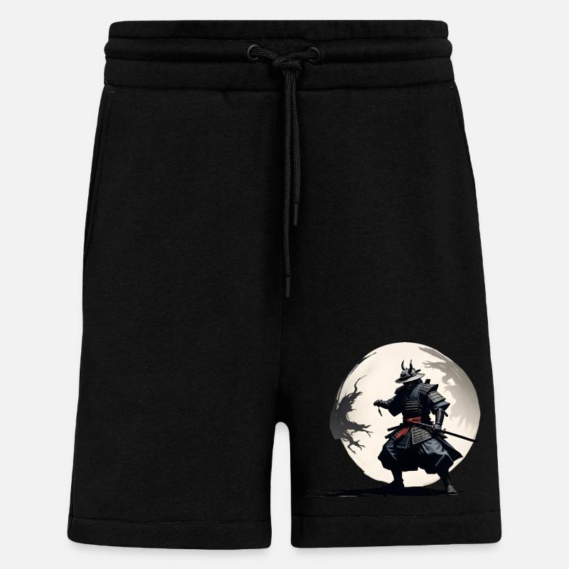 Samurai Krieger im Vollmond - Shorts - made by SPREAD - SOLID BLACK