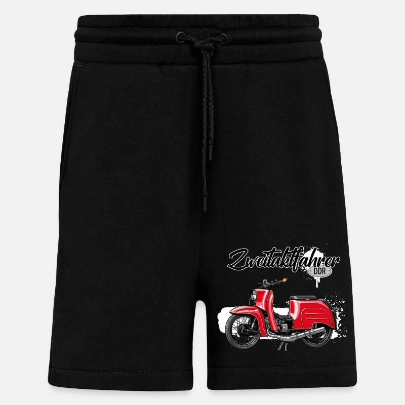 Schwalbe (rot / Zweitaktfahrer) // Illustration - Shorts - made by SPREAD - SOLID BLACK