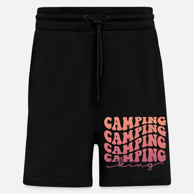 Camping Camping Camping King - Shorts - made by SPREAD - SOLID BLACK