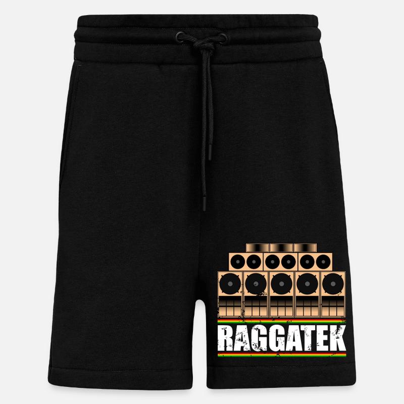 Raggatek - Short bio décontracté fabriqué en UE - SOLID BLACK