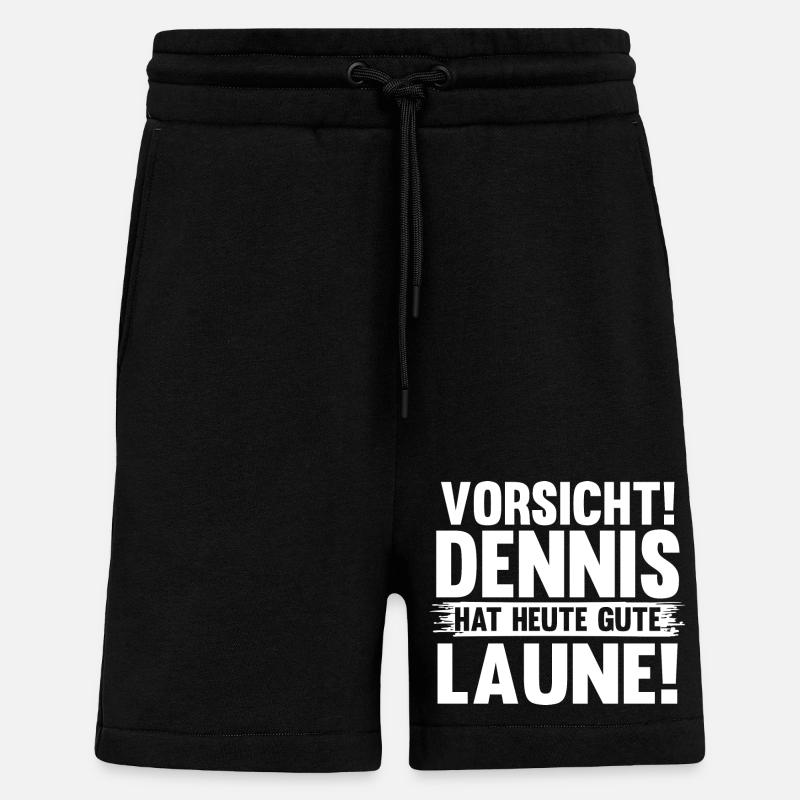 Prénom Dennis - Short bio décontracté fabriqué en UE - SOLID BLACK