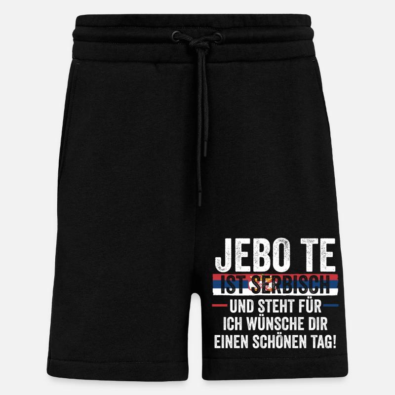 Serbe Serbe Serbie - Short bio décontracté fabriqué en UE - SOLID BLACK