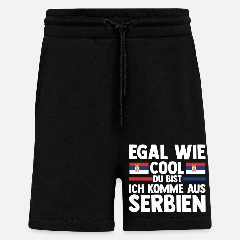 Serbe Serbe Serbie - Short bio décontracté fabriqué en UE - SOLID BLACK